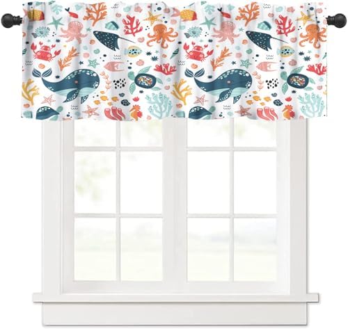 Cartoon Sea Animals Window Valance by AAVEUP