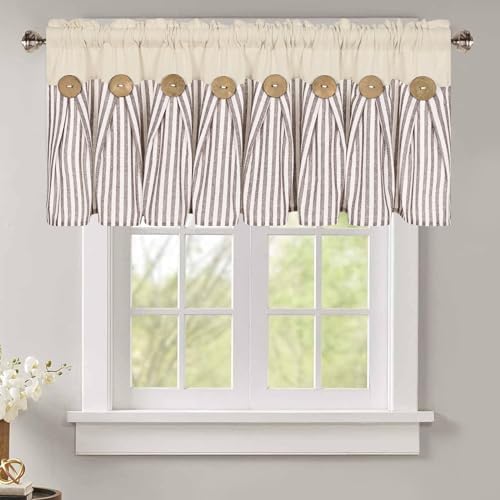 ASPMIZ Farmhouse Valances for Windows, Boho Kitchen Valances Curtains by ASPMIZ