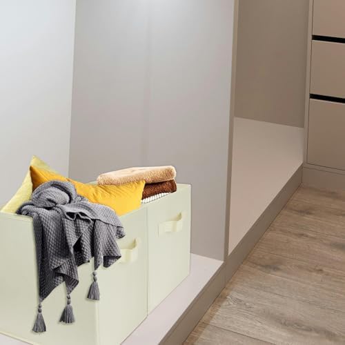 2 Pcs Storage Cubes, 10.5 Inch Collapsible Storage Bins, Fabric Foldable Bins - Image 5
