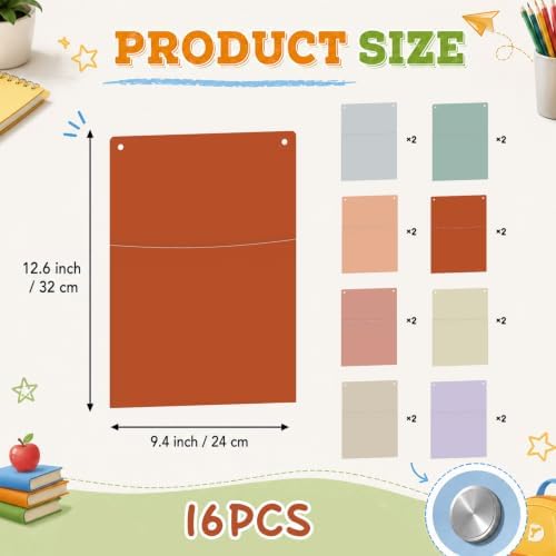 16 Pcs Boho Plastic Oversized Wall Pockets - Image 2