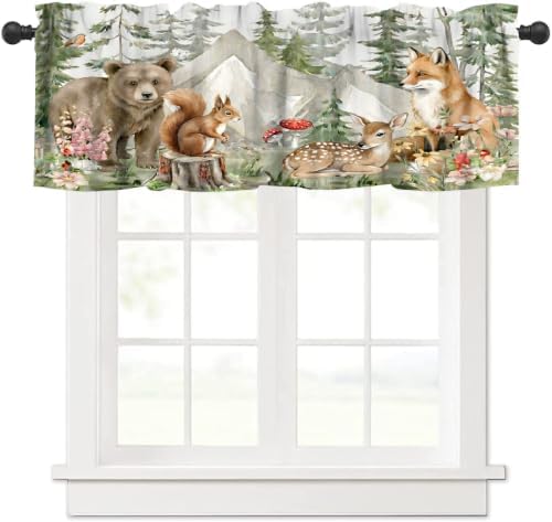 Rustic Nursery Woodland Animals Valance Curtain by AAVEUP