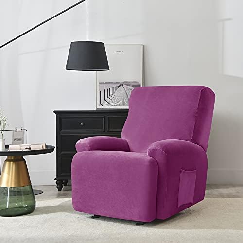 Stretch Recliner Covers, 4-Piece Ultra Soft Velvet Recliner Chair Slipcover - Image 2