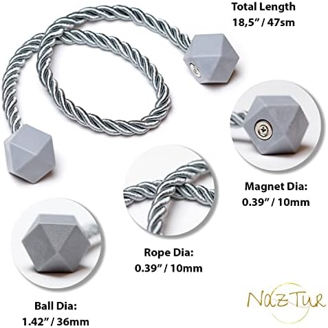 NazTur Magnetic Curtain Tiebacks, Curtain Ties, No-Drill Holdbacks - Image 7