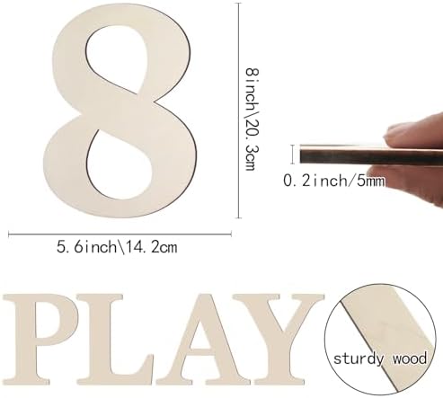 Wooden Numbers 8 Inch Large Paintable Wood Number 8 - Image 2