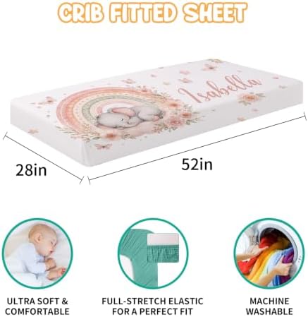 Custom Baby Girl Minky Crib Bedding Set, Rainbow Bedding 3 Pcs Set - Image 3
