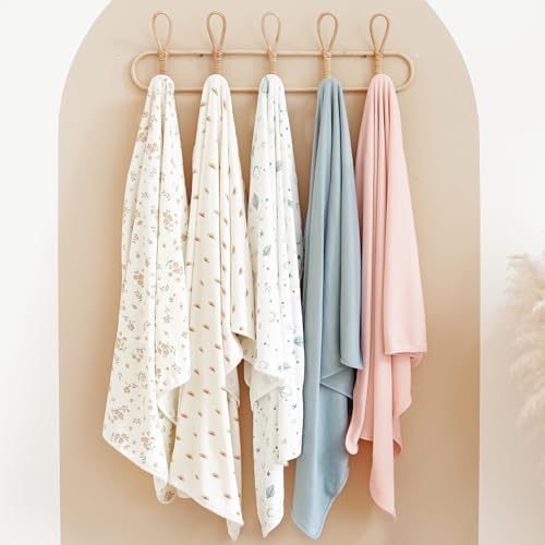 Konssy 2 Pack Ribbed Knit Swaddle Blankets - Image 6