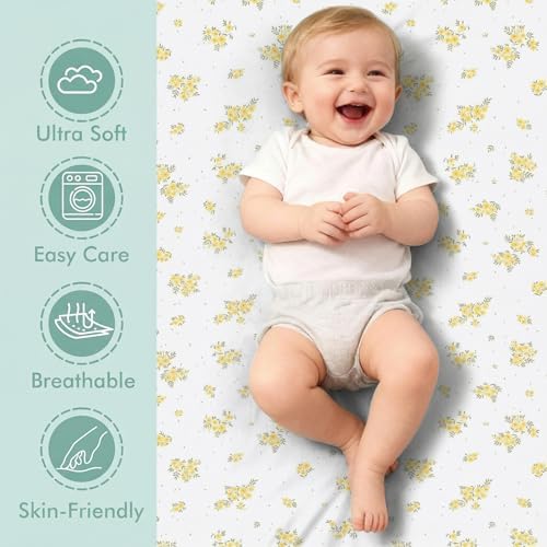 4 Pack Stretchy Bassinet Sheets 20" x 35" Compatible - Image 2