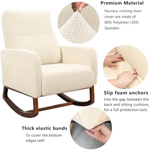 Nursery Rocking Chair Cover, Modern Glider Chair Cover - Image 4