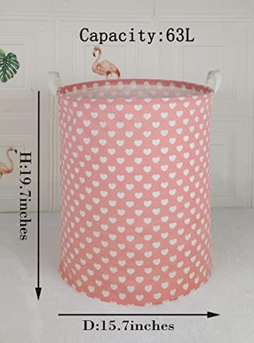 MAIZMZ Pink Laundry Basket Kids Hamper Storage Bins Girls Nursery Hamper - Image 2