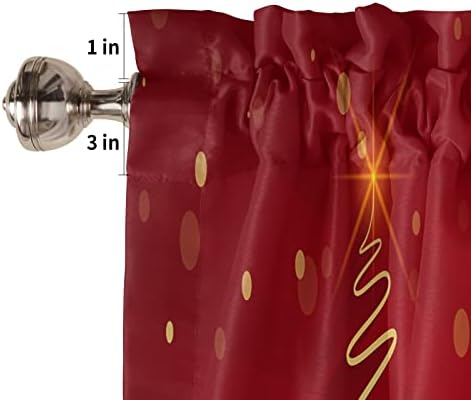Christmas Tree Kitchen Curtains and Valances Set, Merry Xmas Red Window - Image 5