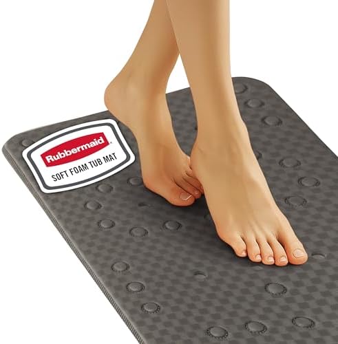 Rubbermaid Soft Foam Bath Tub Shower Mat, Non-Slip Tub Mat by Rubbermaid