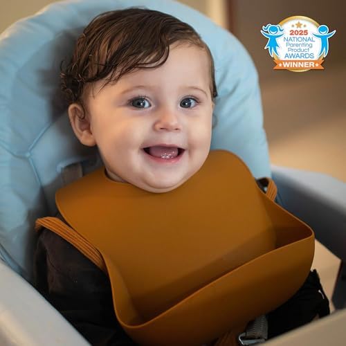 Moonkie Silicone Baby Bibs Set of 2, Waterproof Feeding Bibs - Image 5