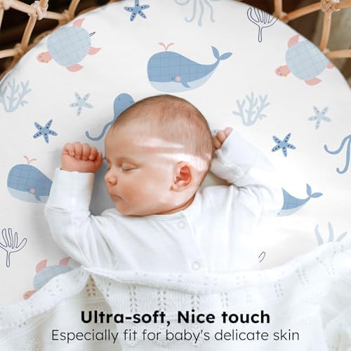 Baby Bassinet Sheets, 3 Pack Fitted Bassinet Mattress Sheets, Compatible - Image 2