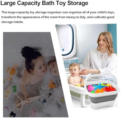 Bath Toy Storage Organizer, Foldable Bath Toy Holder - Image 4
