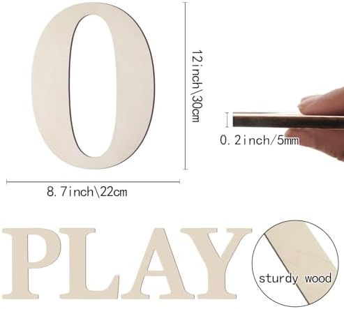 12 Inch Large Wooden Numbers 0 Unfinished Wood Number - Image 2