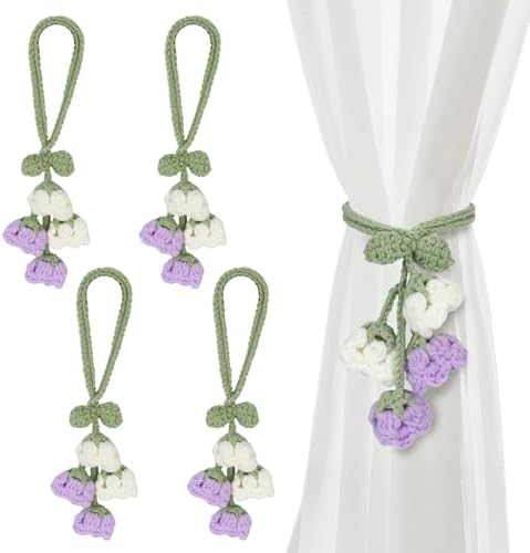 Flower Curtain Tiebacks, Cute Curtain Holdbacks by Rddconkit