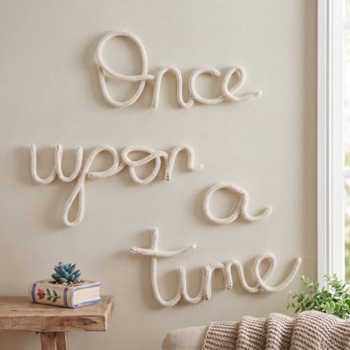Barydat 4 Pcs Once Upon a Time Letters Nursery Decor Woven Sign by home