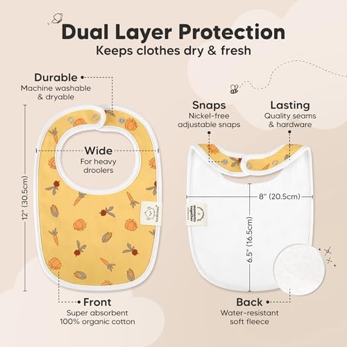KeaBabies 8-Pack Organic Baby Bibs - Image 3