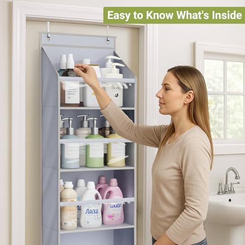 AOODA 4 Pack Over the Door Organizer, Large Capacity Closet Door Hanging - Image 5