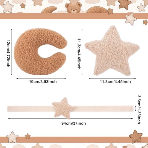 Chumia 2 Pack Moon Stars Curtain Tiebacks Cute Nursery Decor - Image 2