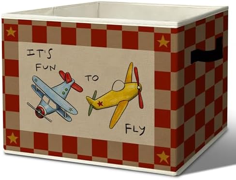 Rustic It's Fun To Fly Airplane Storage Bins Boxes by Unknown