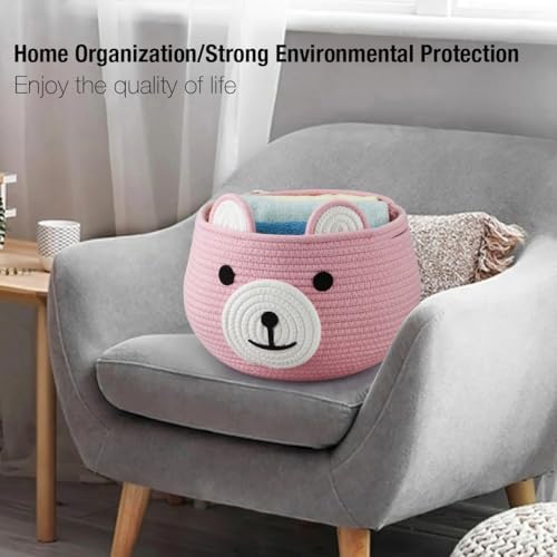 PandaEar Cotton Rope Baby Basket, Baby Gift Basket Nursery Laundry Organizer - Image 4