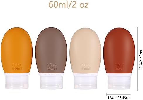 Leak Proof Silicone Travel Bottles, 4 Pack 2oz Liquid Squeezable Refillable - Image 7
