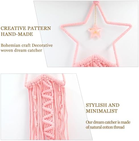 Tarklanda Moon Star Dream Catcher Decor, Macrame Wall Hanging Boho Home Decor - Image 4