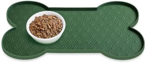 PWTAA Dog Food Mat Anti-Slip Silicone Dog Bowl Mat Thicker Pet Placemat by PWTAA