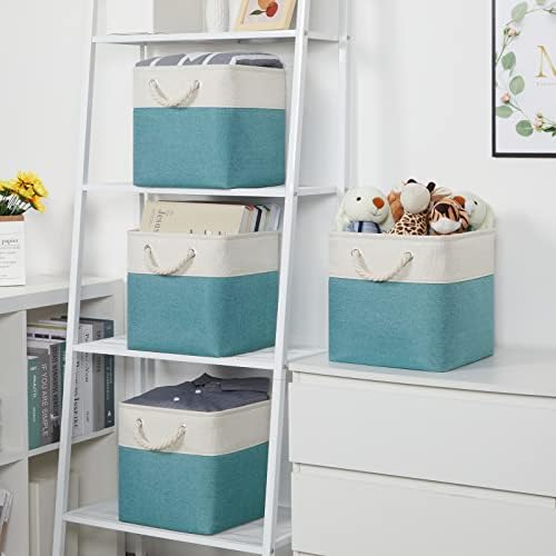 Temary Cubes Storage Baskets 11 Inch Cube Storage Bins 4 Pack Fabric Baskets - Image 2