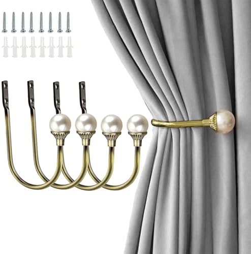 COCIVIVRE 4 Pack Curtain Holdbacks Wall Mounted Curtain Tiebacks Hooks Plastic by COCIVIVRE