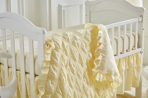 Ruffled Crib Bedding Set Baby Boho Quilted Comforter - Image 5