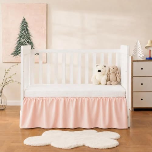 Crib Skirt with Platform, Ruffled Wave Design Baby Bed Skirt - Image 5