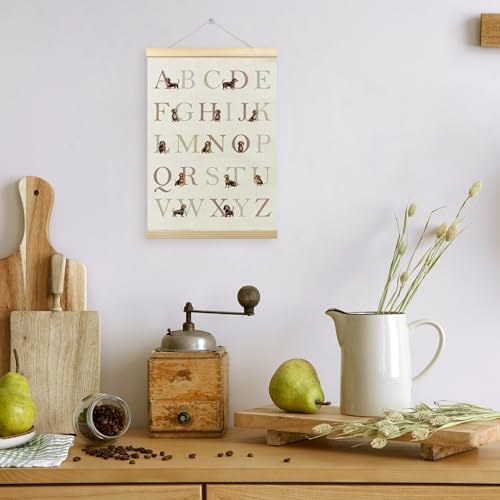 TLESKE Dachshund Alphabet ABC Chart Poster Hanger Frame, Homeschool Preschool - Image 6
