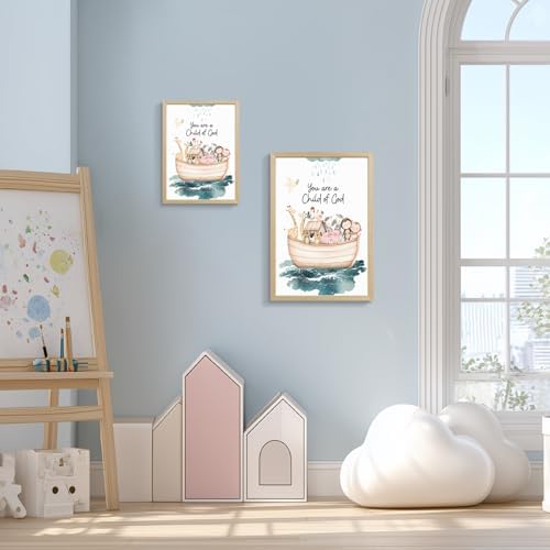 Clicyre Noahs Ark Nursery Wall Decor, Christian Baby Room Wall Art 12x16In - Image 4
