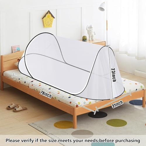 2 Pcs 78*31*23 Inch Large Pop Up Mosquito Net, Portable Foldable Mesh Tent - Image 2