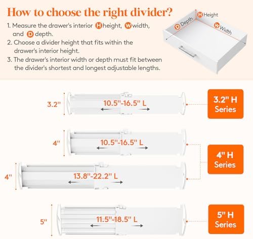 Lifewit 16 Pack 4" High Drawer Divider, Adjustable Drawer Organizer Clothes - Image 3