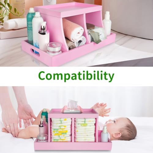 Diaper Caddy Organizer, Changing Table Organizer, Wooden Diaper Organizer - Image 7