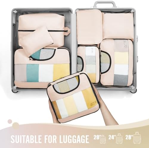 Veken 8 Set Packing Cubes for Travel Essentials, Suitcase Organizer Bags in 4 - Image 3