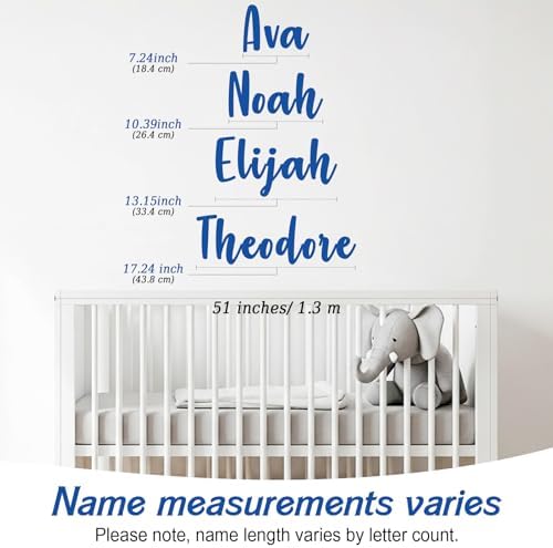 Boao Personalized Name Letter Wall Decal.Bold Handwritten, Dark Blue - Image 3