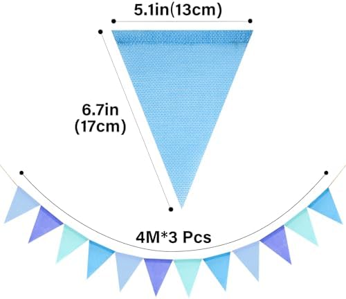 G2PLUS Pennant Banner Triangle Flag Bunting Garland Blue Banner Flags 36PCS - Image 2