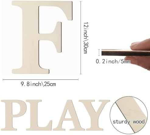 Wooden Letters 12 Inch Large Paintable Wood Letters F - Image 2