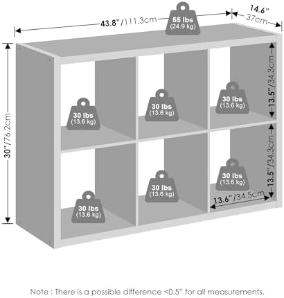 Furinno Cubic Extra Thick 6-Cube Closet Organizers and Storage, Sage Green - Image 2