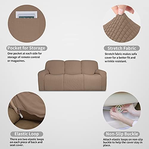 Easy-Going 100% Dual Waterproof Recliner Sofa Cover, 8-Pieces Stretch Relining - Image 5