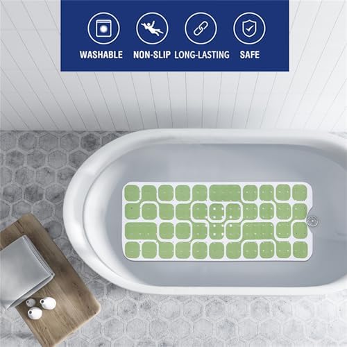 Bathtub Mat Non Slip 40x16 Inch Extra Long Bath Mat, Geometric Design Bathroom - Image 4