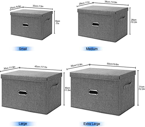 Large Linen Fabric Foldable Storage Bins - Image 6