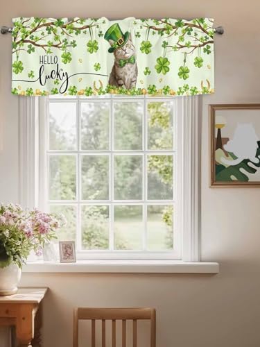 Vandarllin Lucky Cat St. Patrick's Day Kitchen Curtains Valances - Image 3