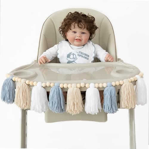 Boho Blue Tassel Garland Baby Boy Shower Decorations - Image 3