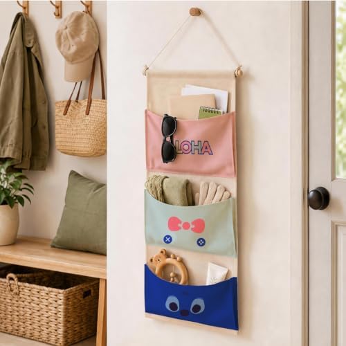 3-Pocket Hanging Wall Organizer, Tropical Aloha Design - Image 5