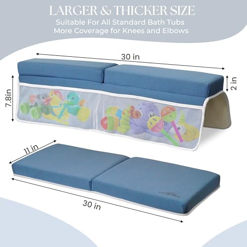 Baby Bath Kneeler and Elbow Rest Pad Set -2 Inch Thick Comfortable Non-Slip 30" - Image 2
